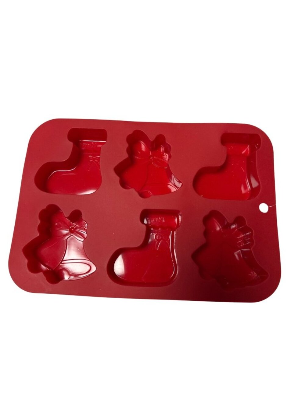 Holiday Silicone Candy Mold With Bell & Stocking Shapes  Dishwasher Safe